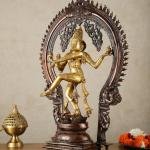 Brass Nataraja Statue | 26" x 17" x 6.5" | 18 kg | Dual Tone Finish | Anandatandav Dance Form | Sacred Temple Art | Jaipurio